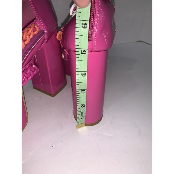 Azalea Wang Pink Corrine Chain Link Platform Sandals Size 7.5 - Picture 7 of 8